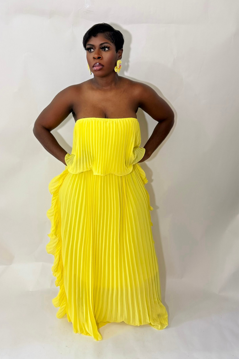 FLORENCE PLEATED MAXI DRESS