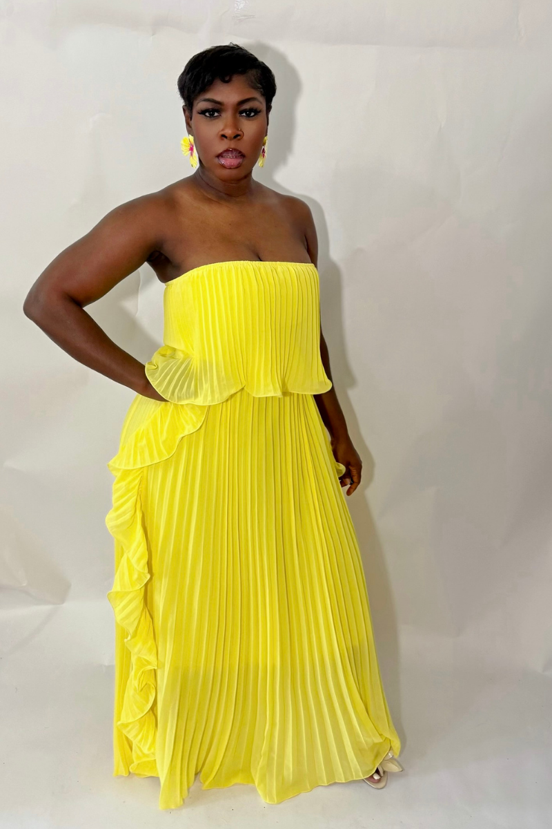 FLORENCE PLEATED MAXI DRESS