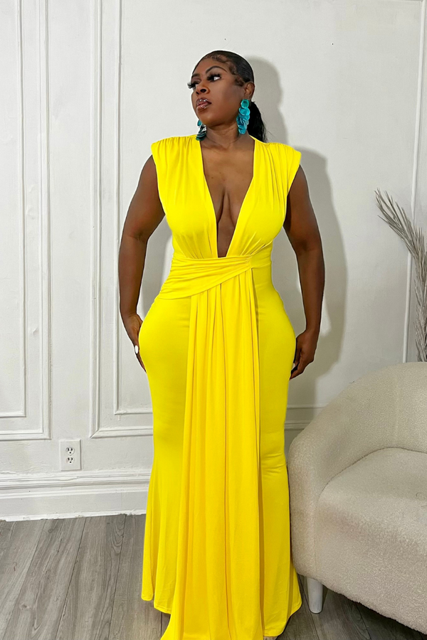 LEMON DROP MAXI BODYCON DRESS