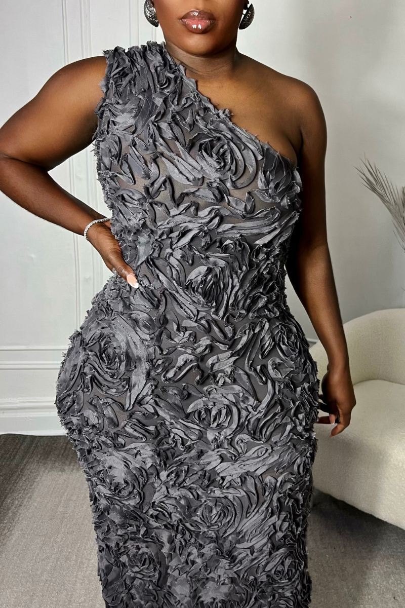 PEARL GRAY MIDI DRESS