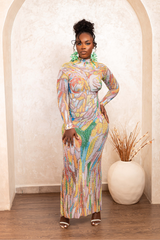 NOEMI BEDAZZLED DRESS