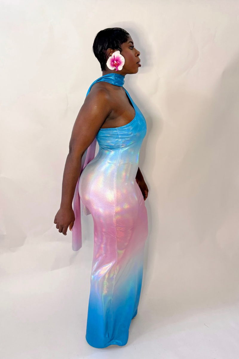 DELINA OMBRE MIDI DRESS