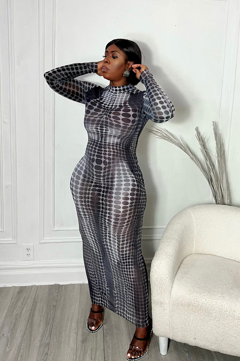 PAINTED ON MIDI DRESS