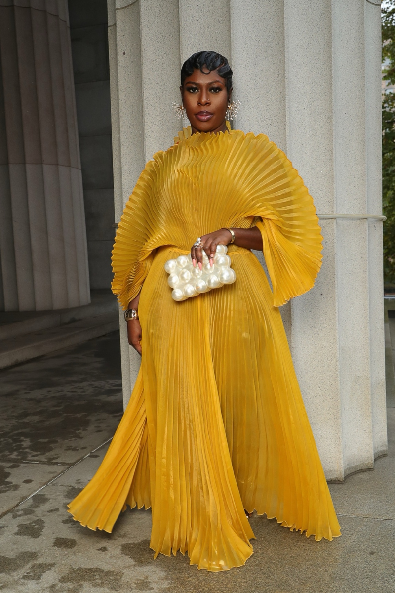 IRIDA PLEATED MAXI DRESS (MUSTARD)