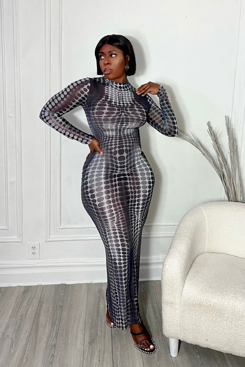 PAINTED ON MIDI DRESS