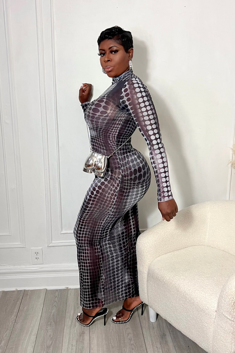 PAINTED ON MIDI DRESS