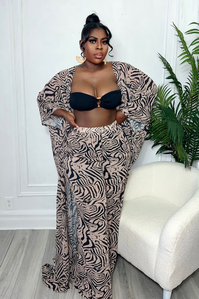 LARA BEACH SET (BROWN)