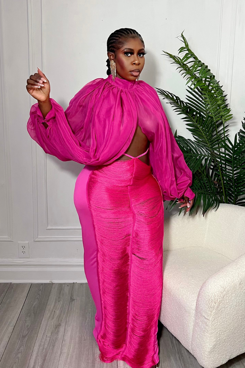 KHLOE BUBBLE SLEEVE TOP