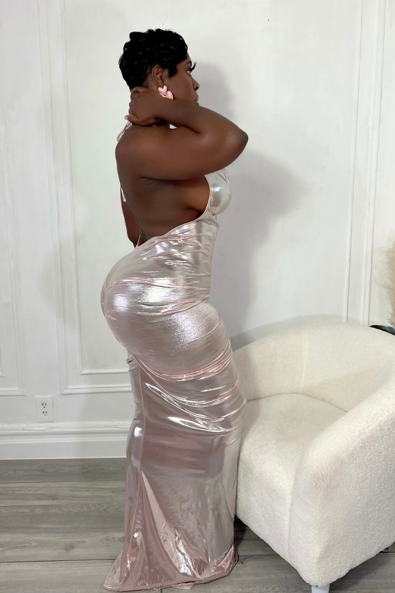 FIRST IMPRESSION MAXI DRESS (BABYPINK)