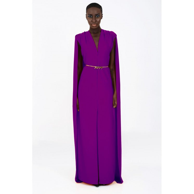 PURPLE CAPE DRESS